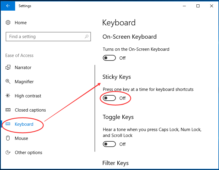 Turn Off Sticky Keys on Windows 10 Easily [with pictures] 